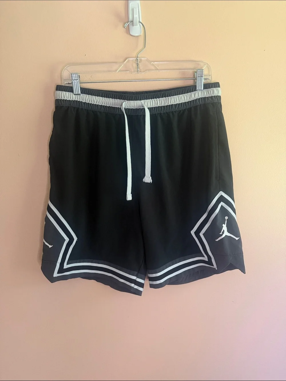 Jordan Black Athletic Basketball Shorts with White Trim
